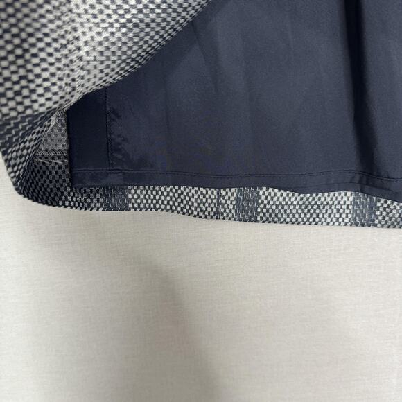 Emporio Armani Skirt Womens IT 44 Blue Plaid A-Line Metallic Linen Blend Holiday - Picture 4 of 16